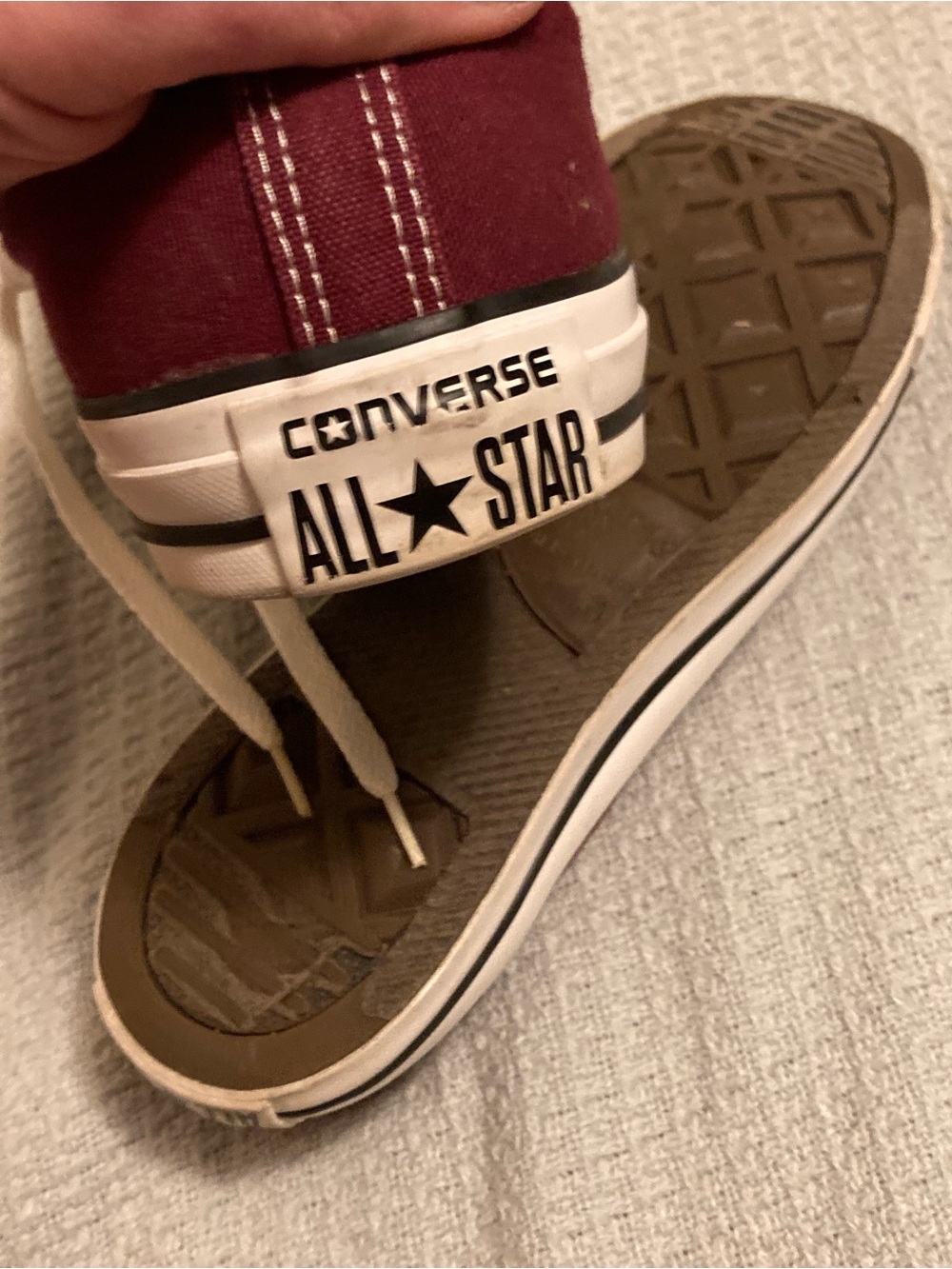 Converse Men’s Low Top Canvas Sneakers - Burgundy /Maroon/ Wine - Picture 5 of 5